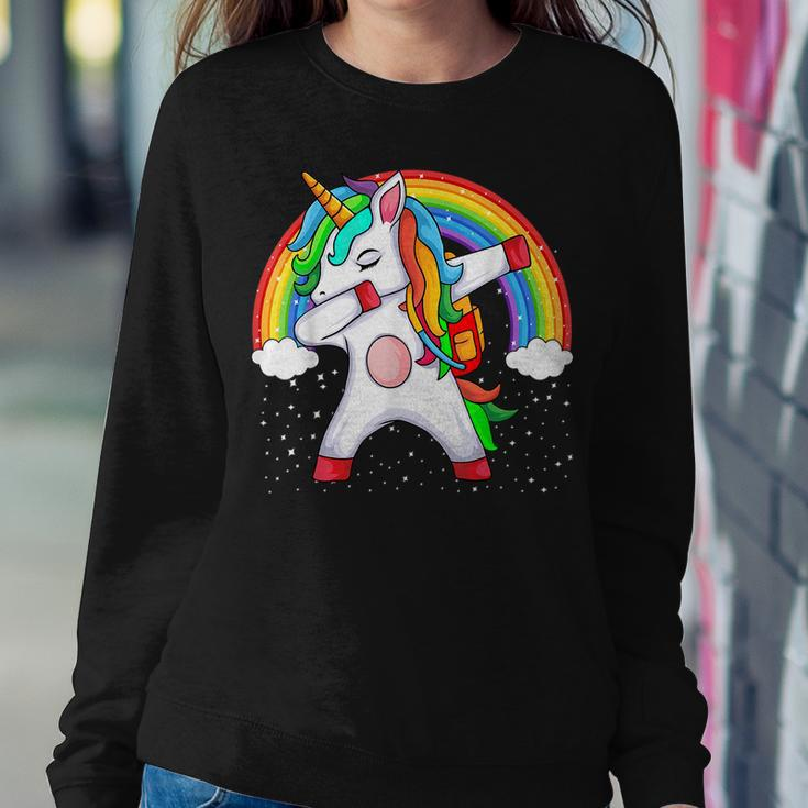 Dabbing Unicorn Back To School First Day Girls Boys Women Sweatshirt Funny Gifts