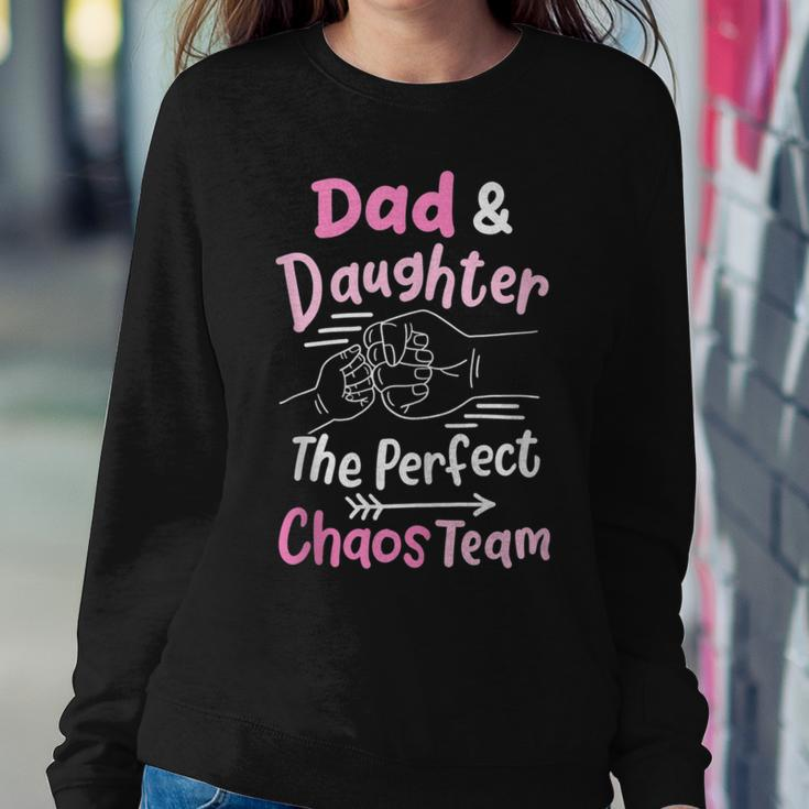 Dad & Daughter The Perfect Chaos Team Funny Kids Girl Women Crewneck Graphic Sweatshirt Funny Gifts