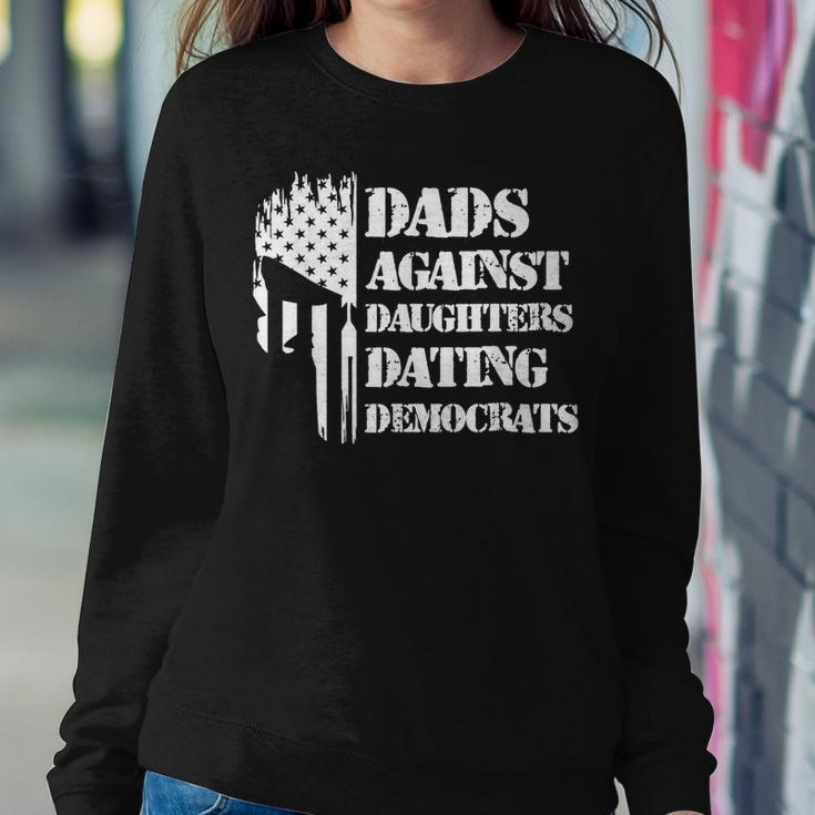 Dads Against Daughters Dating Democrats - Patriotic Skull Women Sweatshirt Unique Gifts