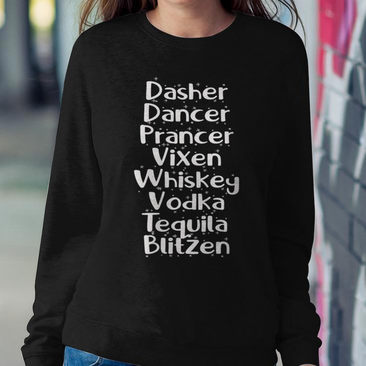 Dasher Dancer Whiskey Vodka Tequila Christmas Alcohol Women Sweatshirt Unique Gifts