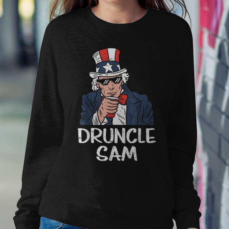 Druncle Sam Uncle Sam Beer 4Th Of July Party Drinking Drinking s Women Sweatshirt Unique Gifts