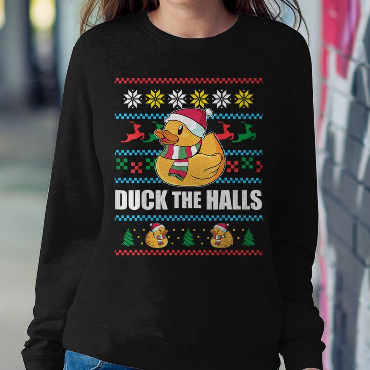 Duck The Halls Ugly Christmas Sweater Meme Women Sweatshirt Unique Gifts