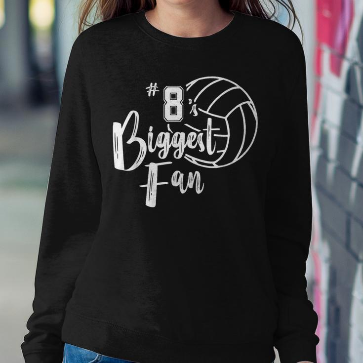 Eight 8'S Biggest Fan Volleyball Mom Volleyball Dad Women Sweatshirt Unique Gifts
