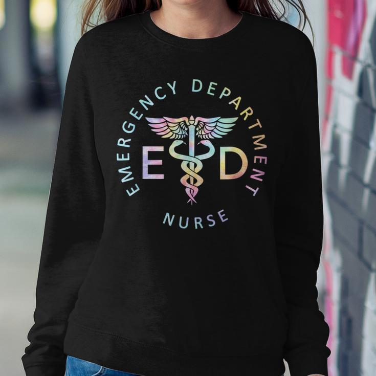 Emergency Nurse Ed Nurse Er Emergency Department Nur Tie Dye Women Crewneck Graphic Sweatshirt Unique Gifts