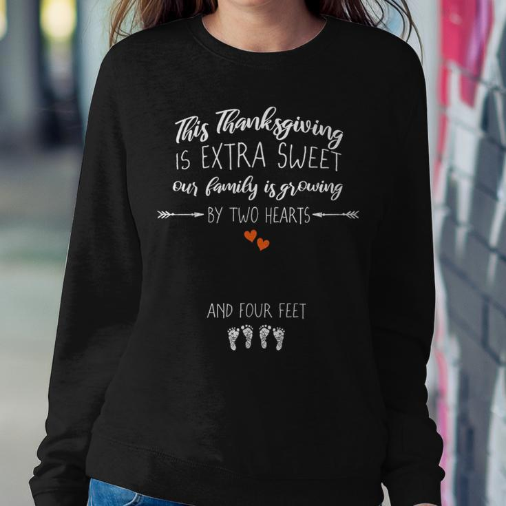 Expecting Mom Thanksgiving Twin Pregnancy Announcement Women Sweatshirt Unique Gifts