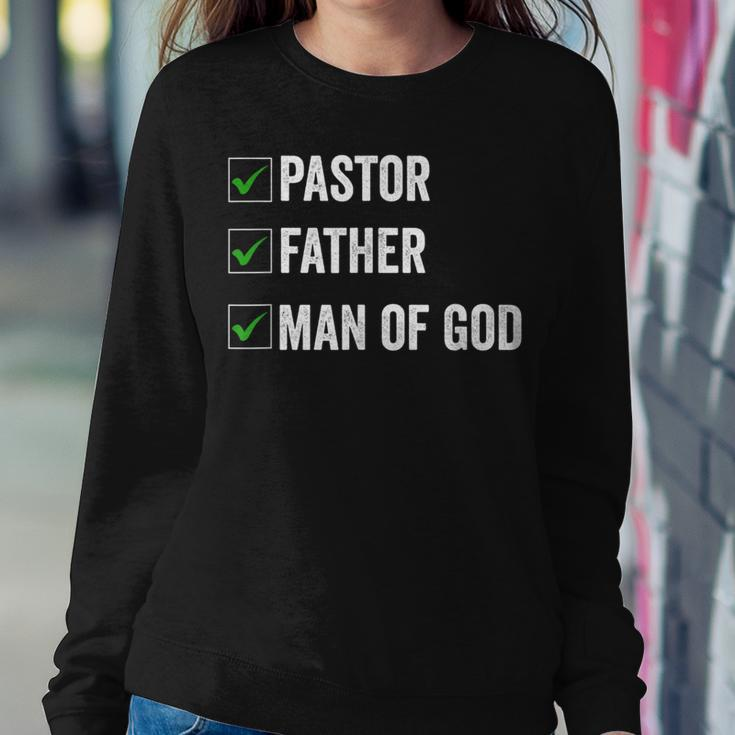 Fathers Day From Church Pastor Dad Man Of God Women Crewneck Graphic Sweatshirt Funny Gifts