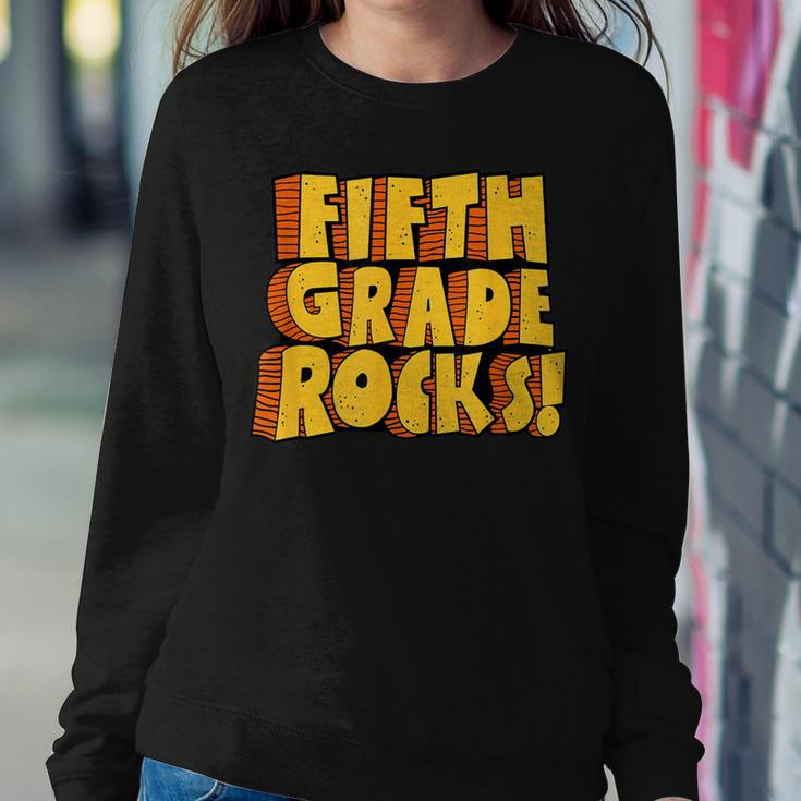 Fifth Grade Rocks 5Th Grade Teachers Student Back To School Women Sweatshirt Unique Gifts