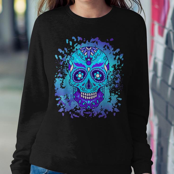 Floral Sugar Skull Day Of Death Dia De Los Muertos Women Sweatshirt Unique Gifts