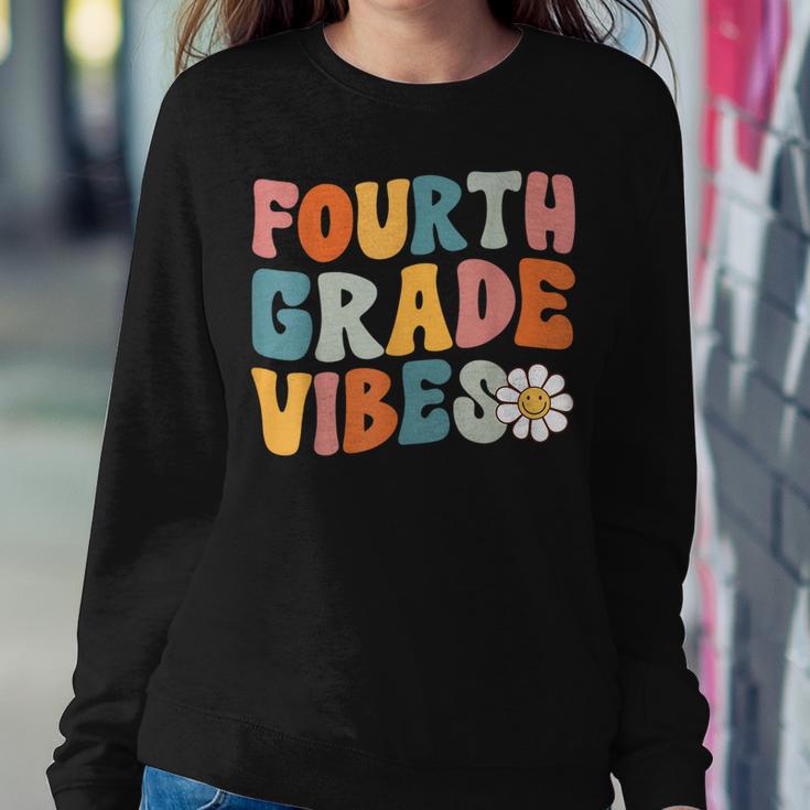 Fourth Grade Vibes 4Th Grade Team Retro First Day Of School Women Sweatshirt Unique Gifts