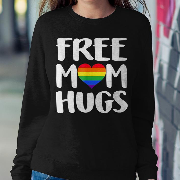 Free Mom Hugs Heart Rainbow Flag Lgbt Pride Month Women Sweatshirt Unique Gifts