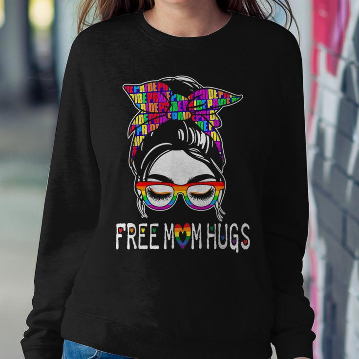 Free Mom Hugs Lgbtq Rainbow Flag Gay Pride Ally Sunflower Women Sweatshirt Unique Gifts