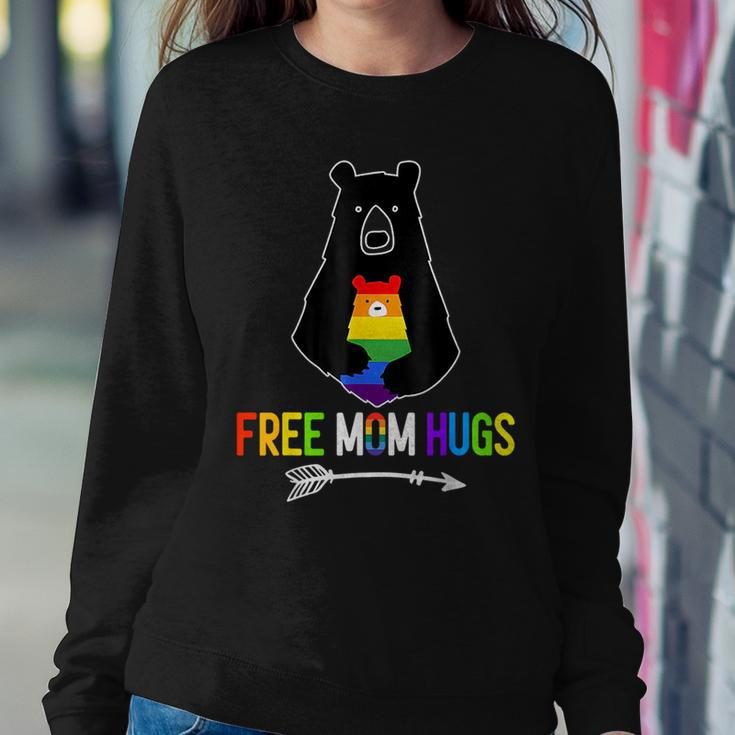 Free Mom Hugs Pride Lgbtq Gay Rainbow Flag Mama Bear Women Sweatshirt Unique Gifts