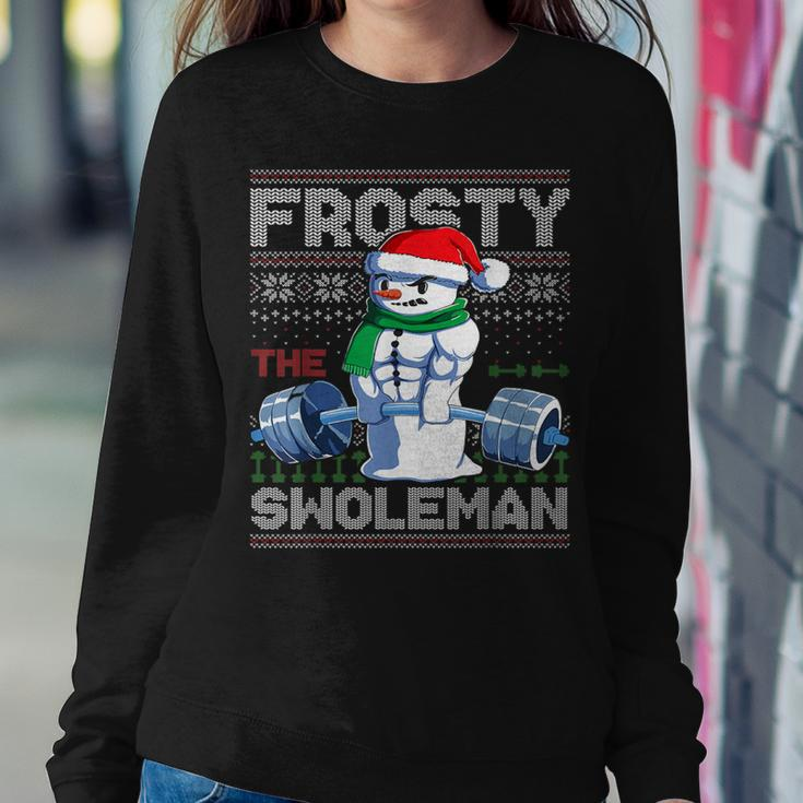 Frosty The Swoleman Ugly Christmas Sweater Snowman Gym Women Sweatshirt Funny Gifts