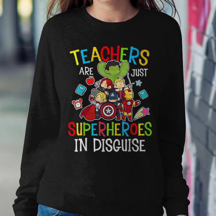 Back To School Teachers Are Superheroes Women Sweatshirt Unique Gifts