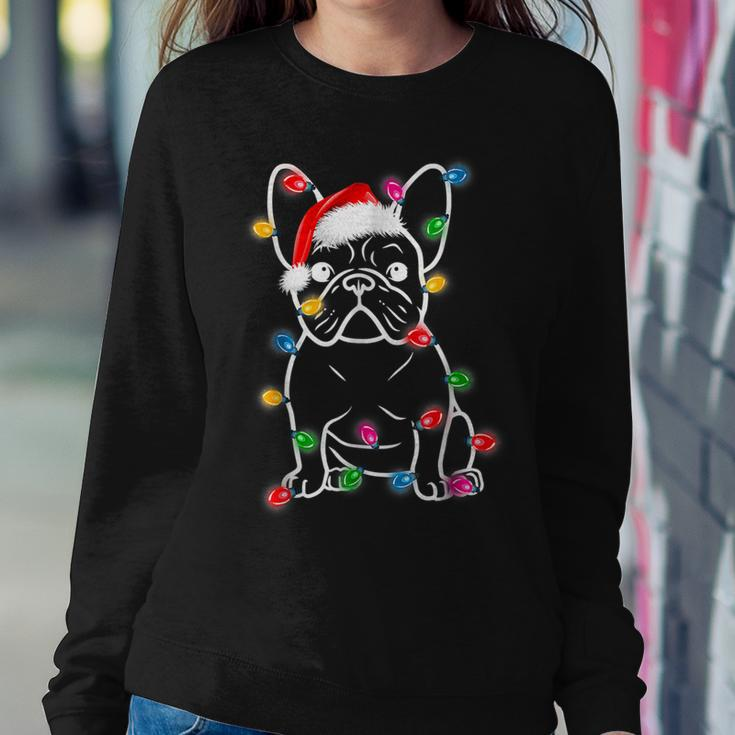 French Bulldog Dog Tree Christmas Lights Xmas Pajama Women Sweatshirt Unique Gifts