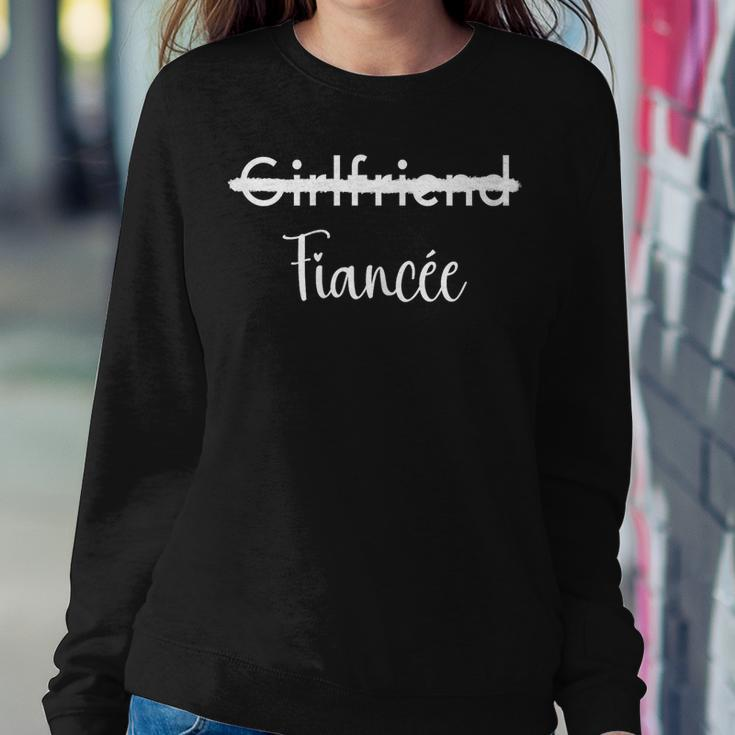 Girlfriend To Fiancée Marriage Engagement Cute Women Sweatshirt Funny Gifts