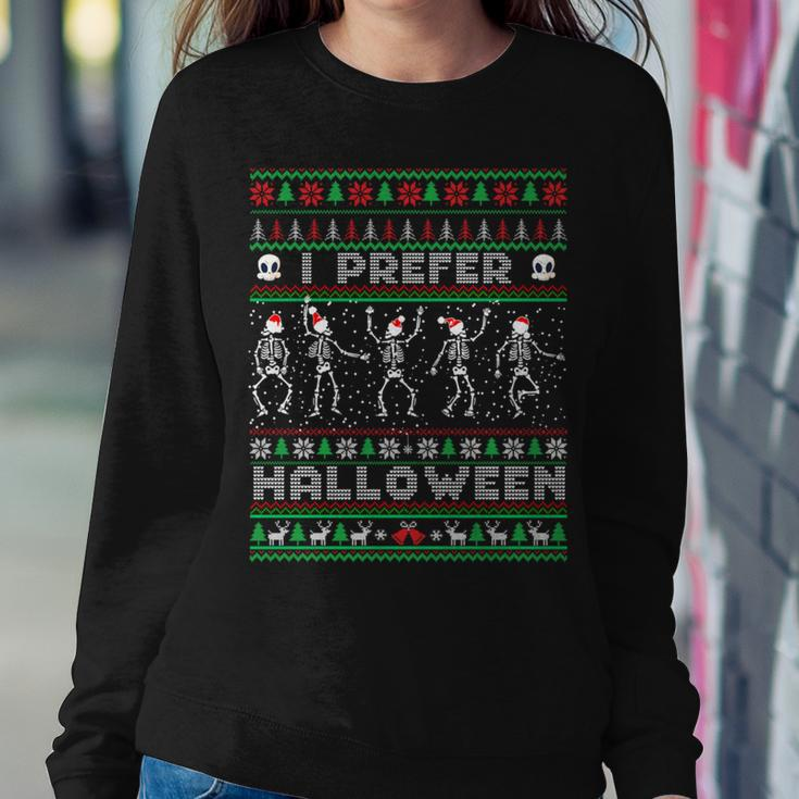 Holiday Ugly Xmas I Prefer Halloween Christmas Sweater Women Sweatshirt Unique Gifts