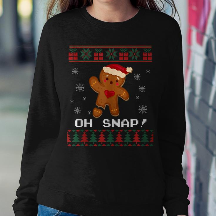 Oh Snap Gingerbread Ugly Christmas Sweater Women Sweatshirt Funny Gifts