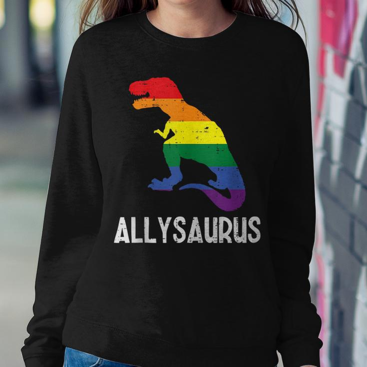 Gay Rainbow Dino Trex Ally Saurus Lgbt Flag Boys Toddler Kid Women Sweatshirt Unique Gifts