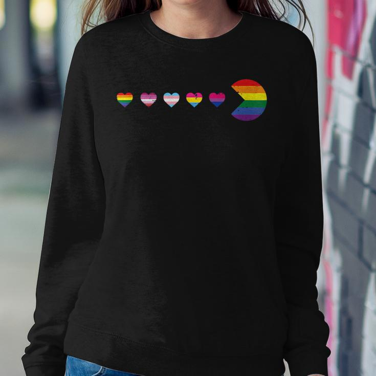 Gay Rainbow Lgbt Hearts Flag Pride Month Ally Men Women Kids Women Sweatshirt Unique Gifts