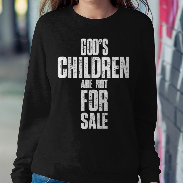 Gods Children Are Not For Sale Women Crewneck Graphic Sweatshirt Funny Gifts
