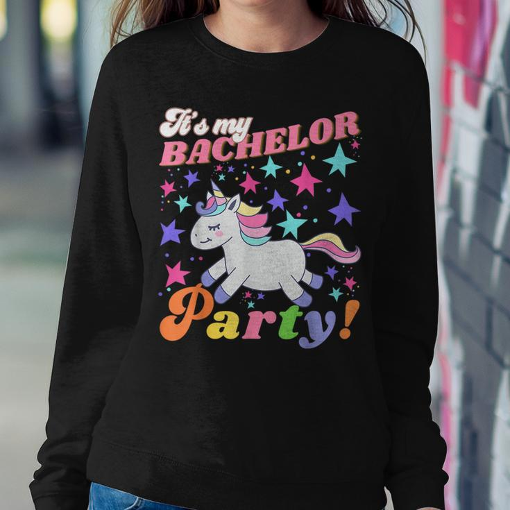 Groovy It's My Bachelor Party Unicorn Marriage Party Women Sweatshirt Funny Gifts