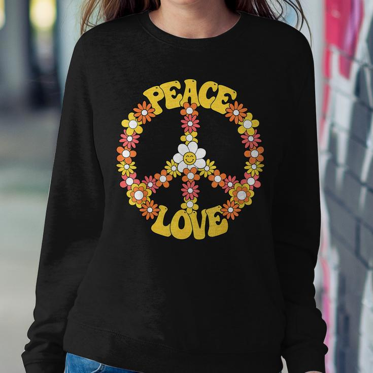 Groovy Peace Hippie Love Sign Love Flower World Peace Day Women Sweatshirt Funny Gifts