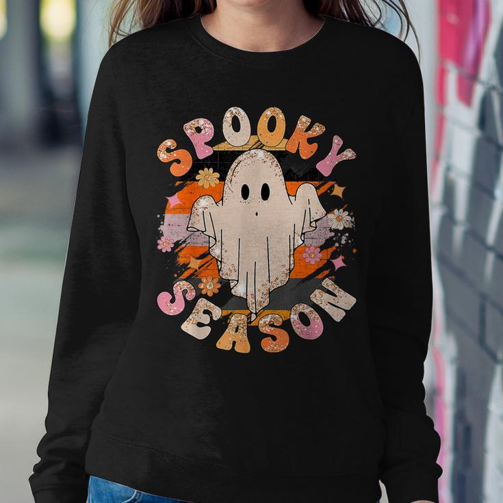 Groovy Spooky Season Ghost Flower Halloween Costume Girls Women Sweatshirt Unique Gifts