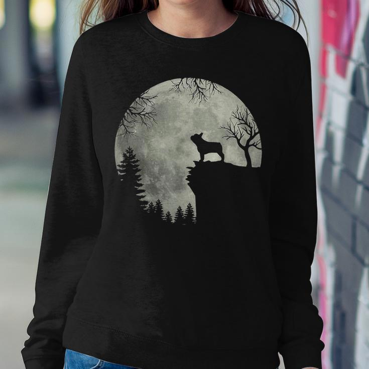 Halloween Dog Frenchie Frenchie Dog Moon Howl In Forest Women Sweatshirt Unique Gifts