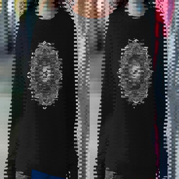 Handpan Hang Drum Mandala Black Grey White Women Sweatshirt Unique Gifts