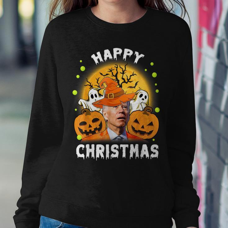 Happy Christmas Joe Biden Confused Halloween Pumpkin Women Sweatshirt Unique Gifts