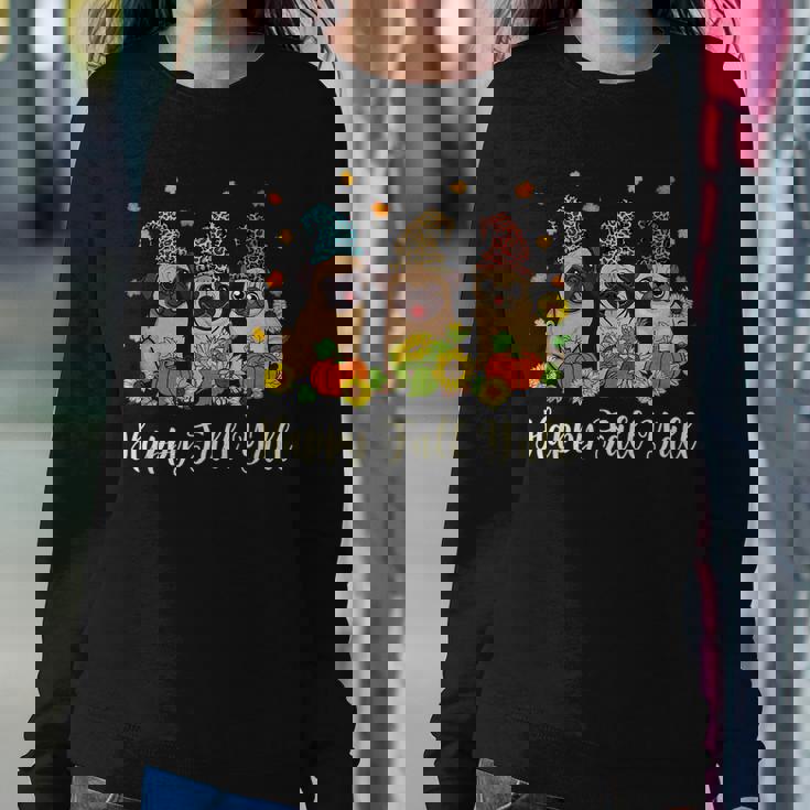 Happy Fall Yall Pug Leopard Pumpkin Halloween Halloween Women Sweatshirt Unique Gifts