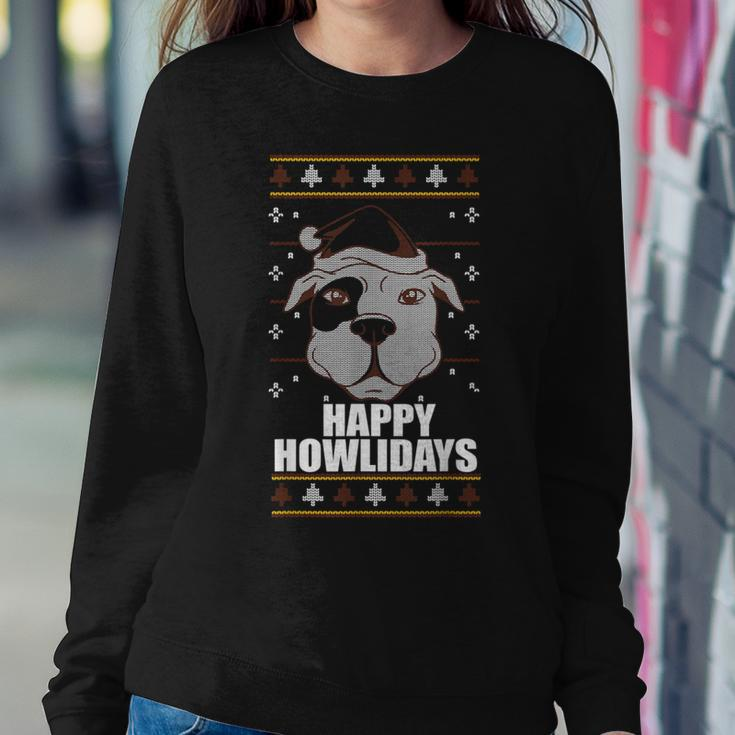 Happy Howlidays Ugly Christmas Sweater Pitbull Dog Meme Women Sweatshirt Unique Gifts