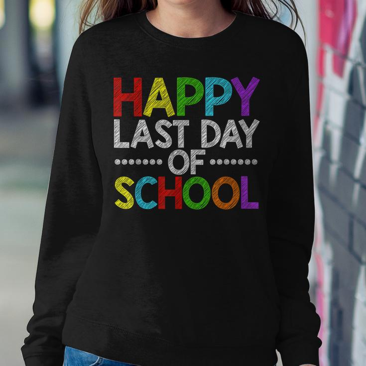 Happy Last Day Of School Funny Teacher And Student Summer Women Crewneck Graphic Sweatshirt Personalized Gifts
