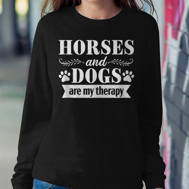 Horse And Dog Lover Rider Therapy Equestrian Dog Mom Women Sweatshirt Unique Gifts