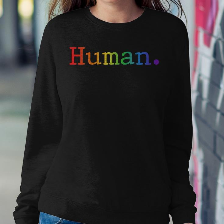 Human Lgbt Rainbow Flag Gay Pride Ally For Men Women Girls Women Sweatshirt Unique Gifts