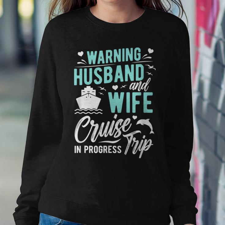 Husband And Wife Cruise Trip In Progress Husband Wife Cruise Women Crewneck Graphic Sweatshirt Funny Gifts