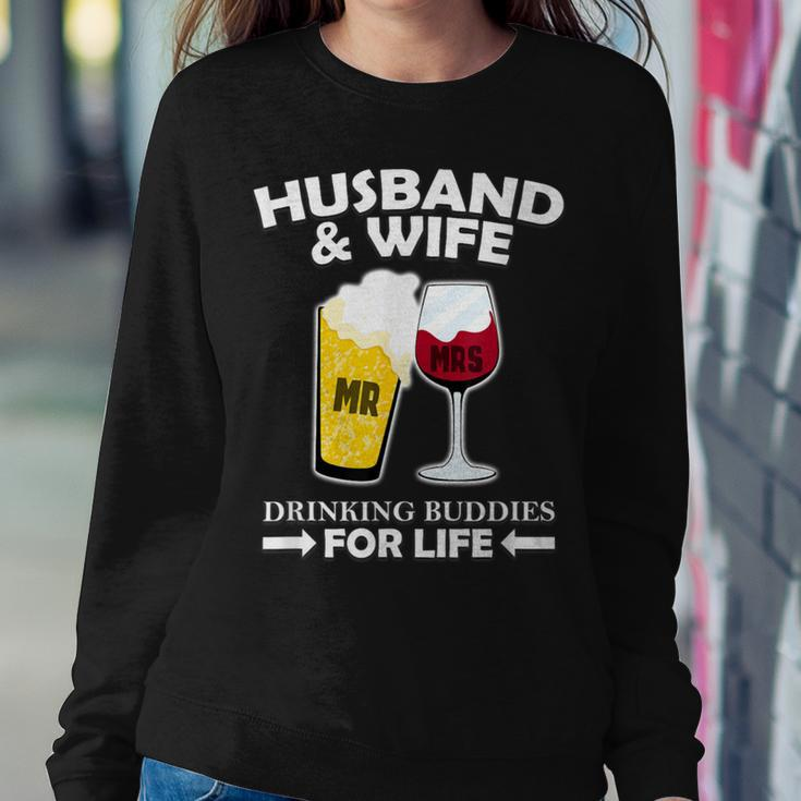 Husband And Wife Drinking Buddies For Life Women Sweatshirt Funny Gifts