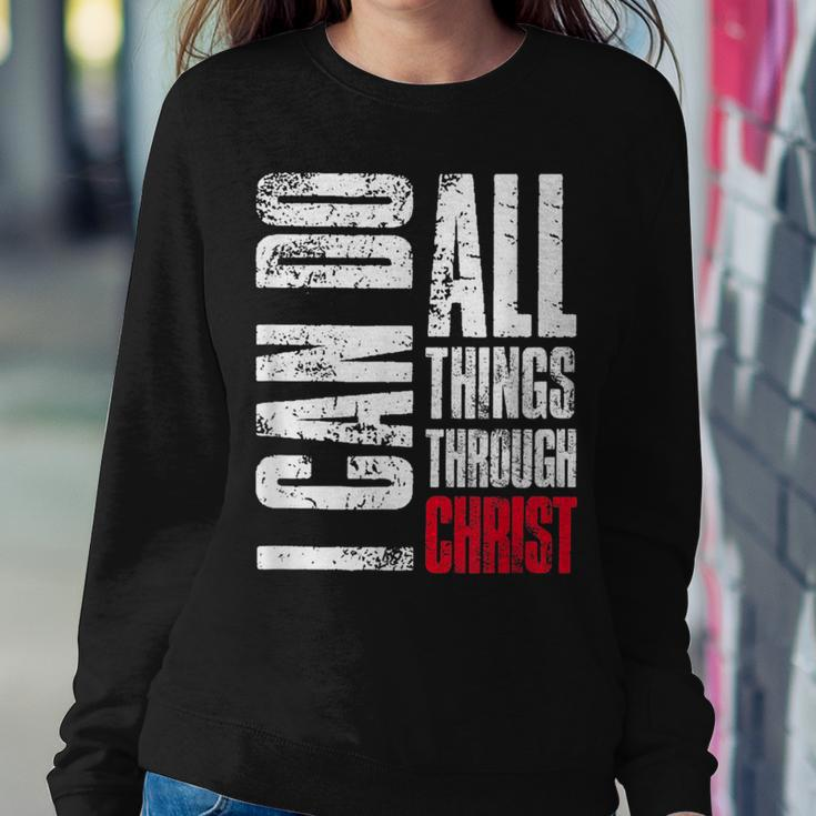I Can Do All Things Through Christ Christian Gift Faith Women Crewneck Graphic Sweatshirt Funny Gifts