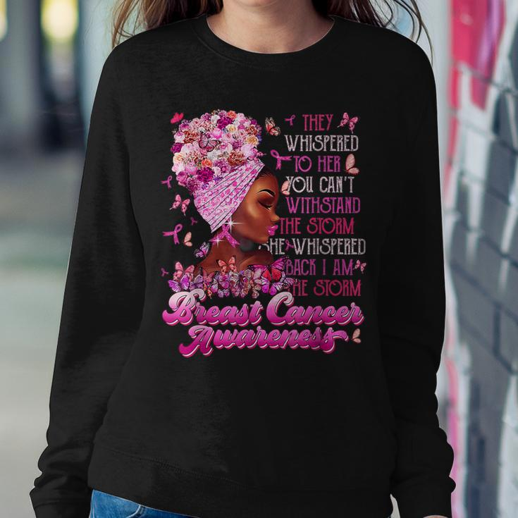 I'm The Storm Black Breast Cancer Survivor Pink Ribbon Women Sweatshirt Funny Gifts