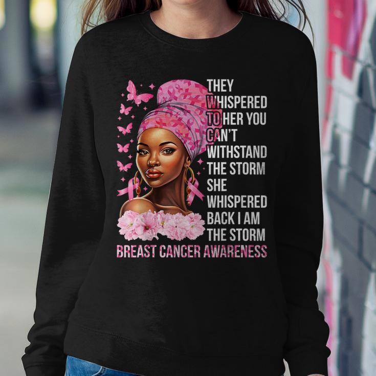 I'm The Storm Black Pink Ribbon Breast Cancer Survivor Women Sweatshirt Funny Gifts