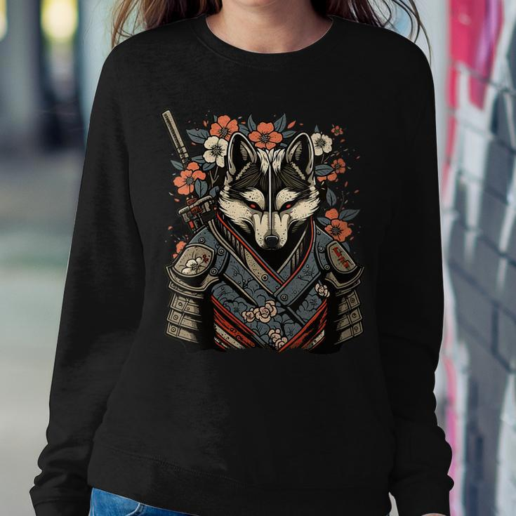 Japanese Samurai Wolf Tattoo Vintage Kawaii Ninja For Women Women Sweatshirt Unique Gifts