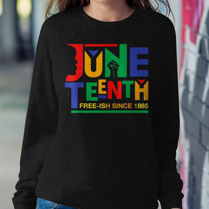 Junenth Free-Ish Since 1865 Melanin Ancestor Black Women Women Crewneck Graphic Sweatshirt Funny Gifts