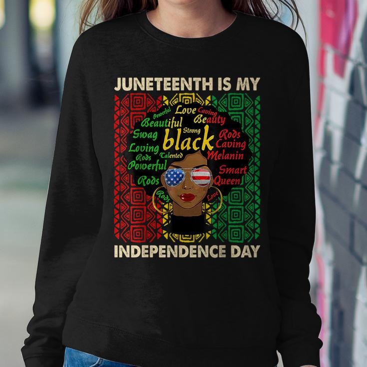 Junenth Is My Independence Day Black Women Afro Melanin Women Crewneck Graphic Sweatshirt Funny Gifts
