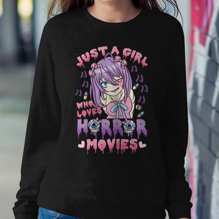 Just A Girl Who Loves Horror Movies Anime Halloween Costume Women Sweatshirt Unique Gifts