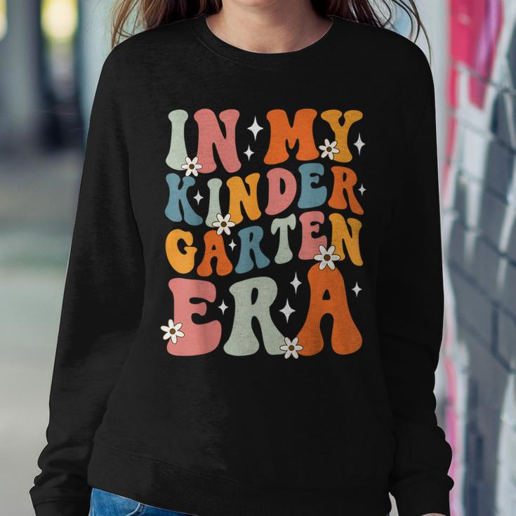 In My Kindergarten Era Groovy Back To School Kinder Teacher Women Sweatshirt Unique Gifts