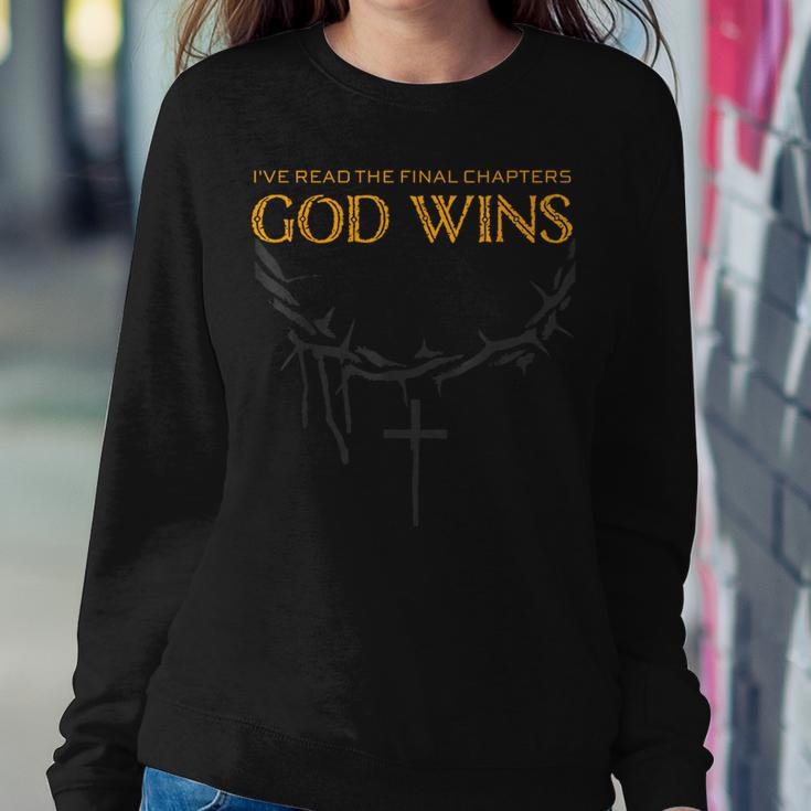 I Have The Last Chapters Of God Wins Distressed Quote Women Sweatshirt Unique Gifts