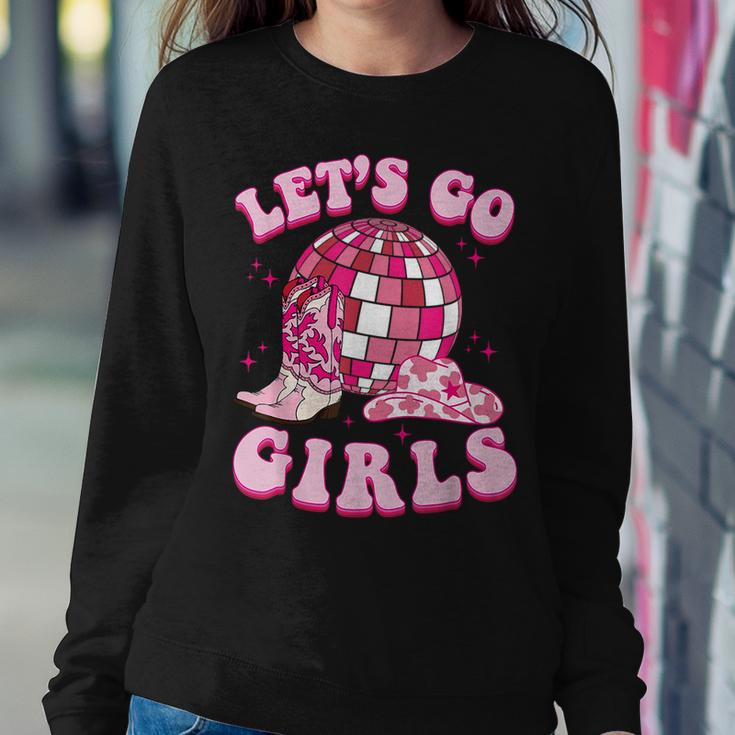 Let's Go Girls Cowgirl Boot Hat Disco Bachelorette Party Women Sweatshirt Funny Gifts