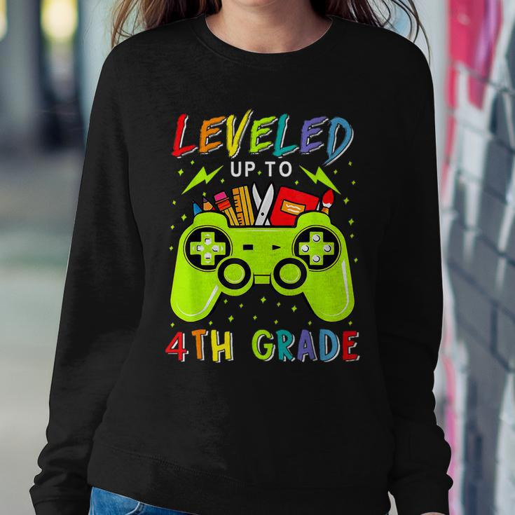 Leveled Up To 4Th Grade Gamer Back To School First Day Boys Women Sweatshirt Unique Gifts