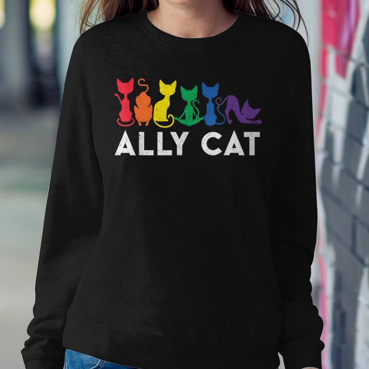 Lgbt Ally Cat Be Kind Gay Rainbow Lgbtq Women Sweatshirt Unique Gifts